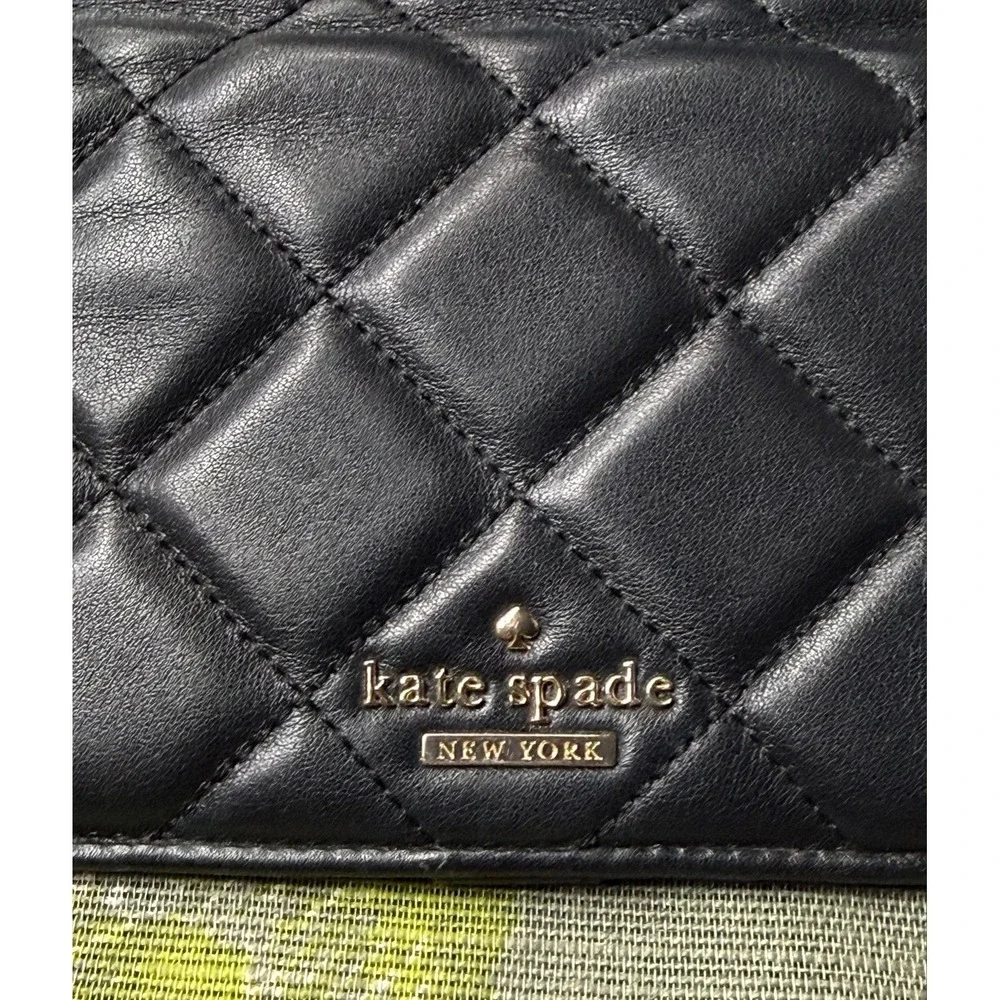 Kate Spade Quilted Leather‎ Wallet Black Puffer Style Elevated Classic